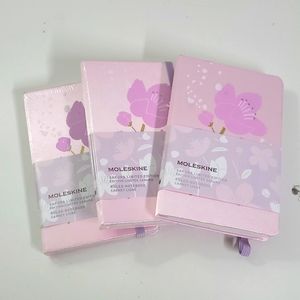 New! Sakura Limited Edition Pink Moleskine Ruled Notebook Set of 3